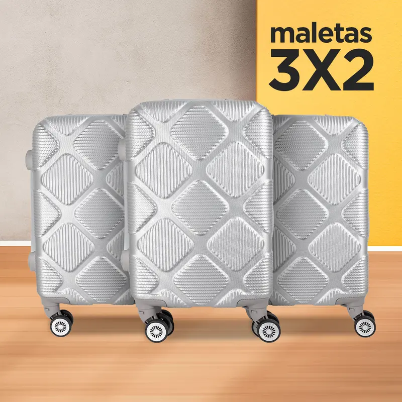 Set De Maletas De Viaje Gray: ¡Llévate 3 Y Paga 2!, 37X23x55cm 1