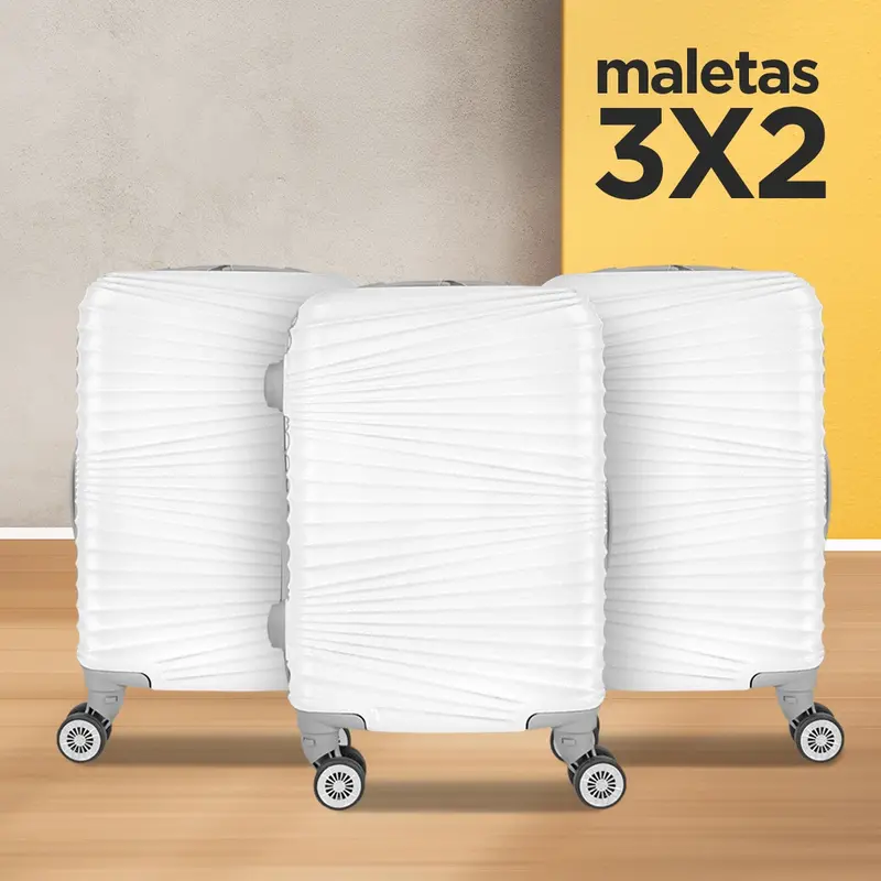 Set De Maletas De Viaje Luna, Color Blanco: ¡Llévate 3 Y Paga 2!, 34X21x50cm 1