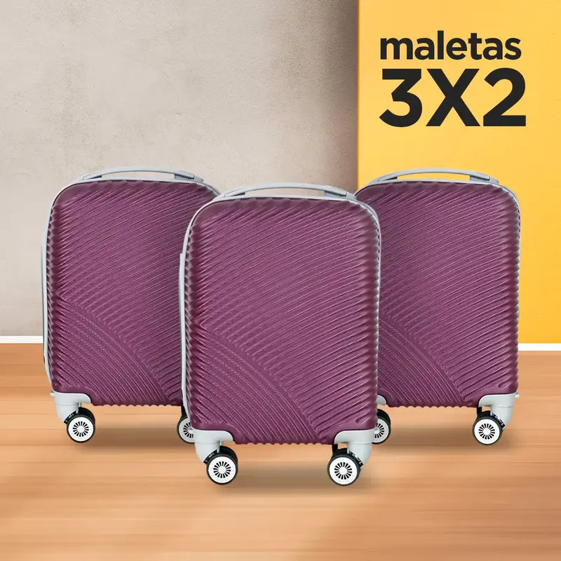Set De Maletas De Viaje Nova, Color Morado: ¡Llévate 3 Y Paga 2! 34X21x50cm 1