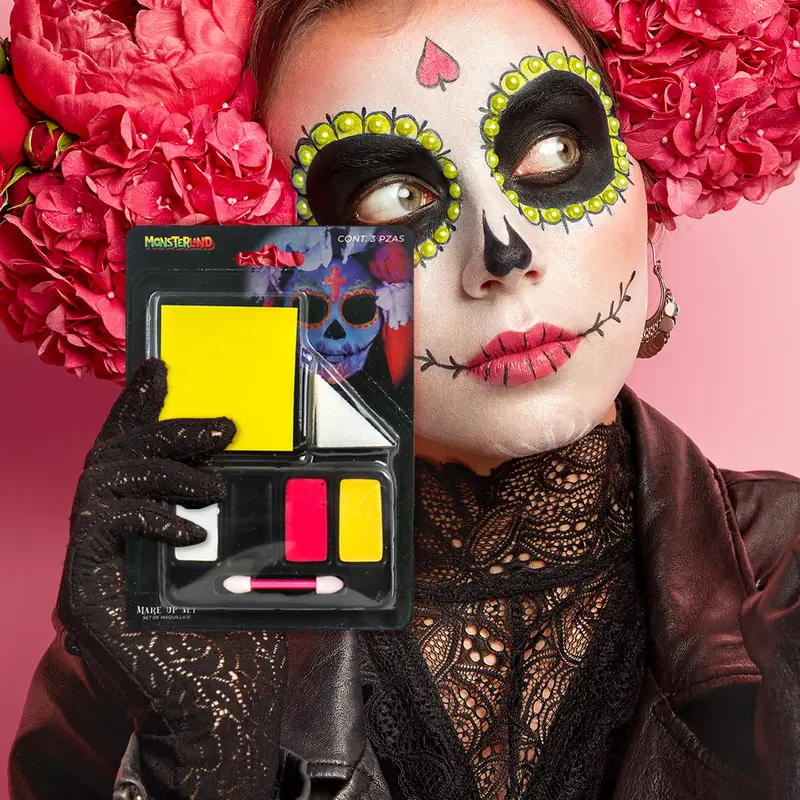 Set De Maquillaje Para Disfraz De Catrina, 3 Pzas 1