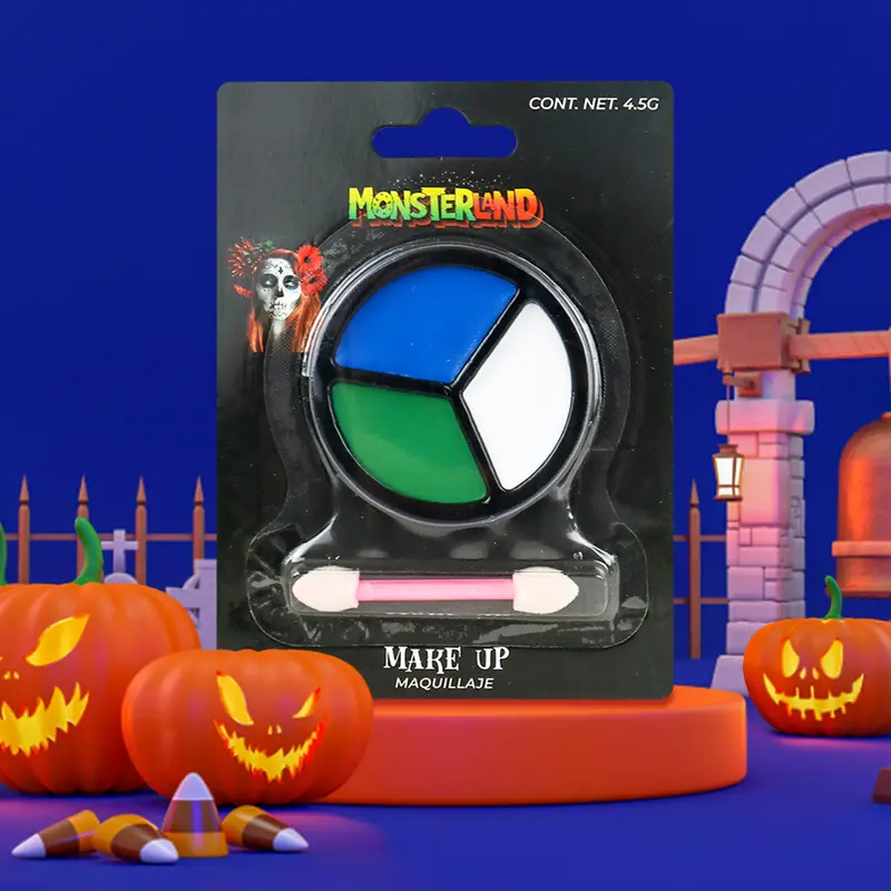 Set De Maquillaje Y Aplicador Para Halloween, Azul 1