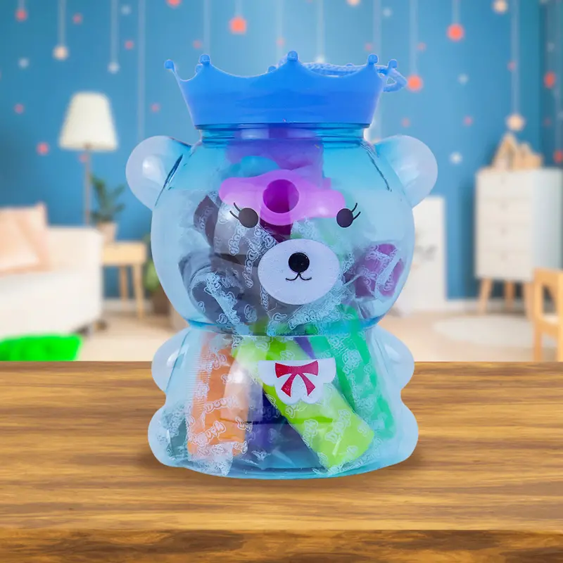 Set De Masa Moldeable En Forma De Oso Color Azul 1