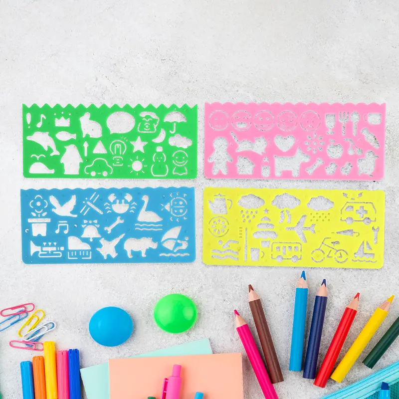 Set De Plantillas Para Dibujo De Colores, 4 Piezas 1