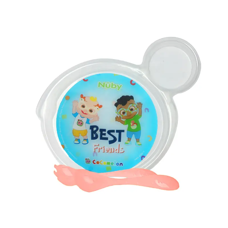 Set De Plato Cocomelon Con Cubiertos Naranjas Para Bebé, Nuby 2