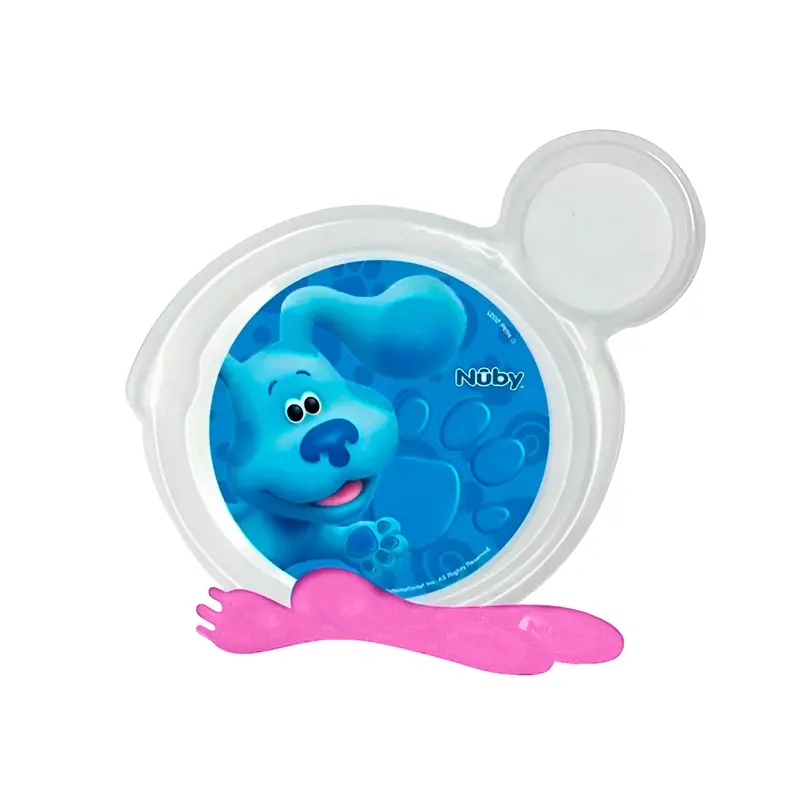 Set De Plato Transparente Y Cubiertos Fiusha Para Bebé, Las Pistas De Blue, Nuby 2