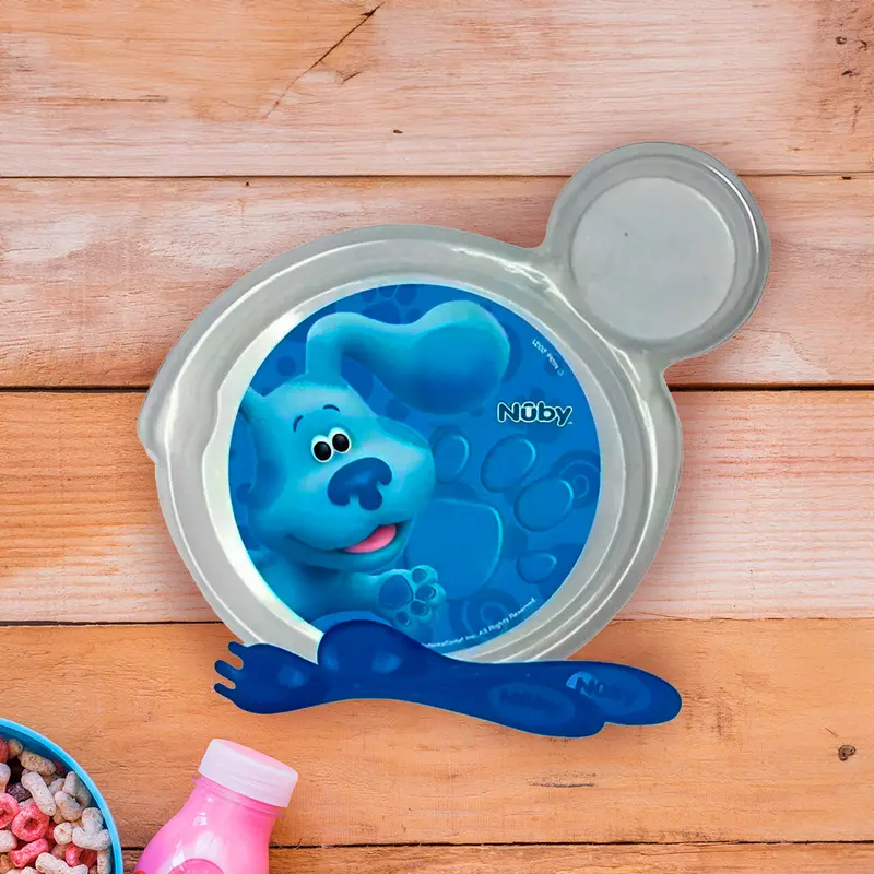 Set De Plato Y Cubiertos Para Bebé, Las Pistas De Blue, Nuby 1