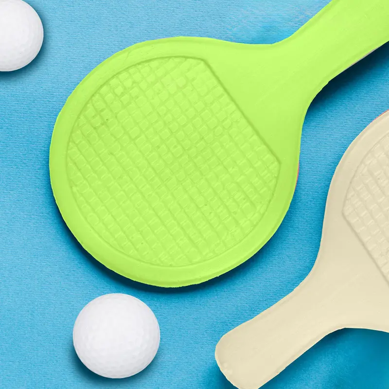 Set De Raquetas De Ping Pong Con Pelotas, Color Beige Y Verde, 4 Pzas 2