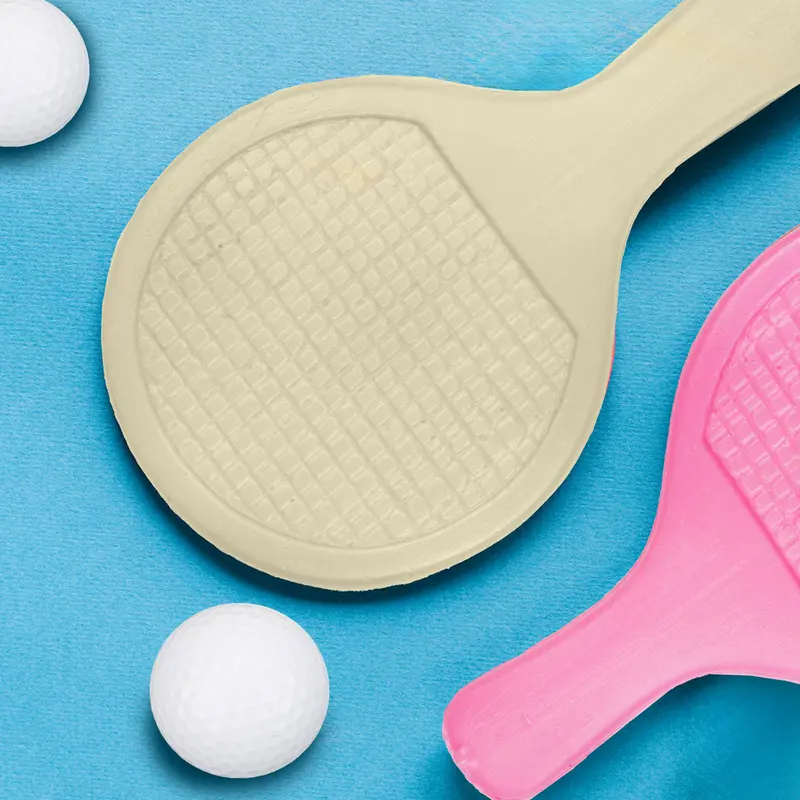 Set De Raquetas De Ping Pong Con Pelotas, Color Rosa Y Beige, 4 Pzas 2