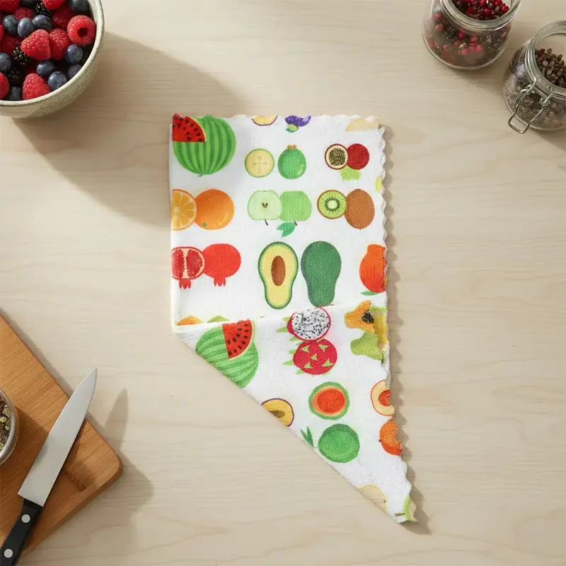 Set De Trapos, Microfibra, Diseño Frutas 1