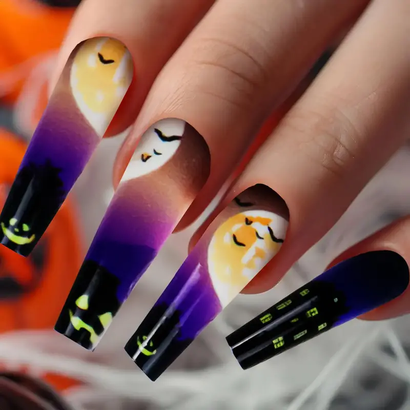 Set De Uñas Postizas, Halloween, Colores 2
