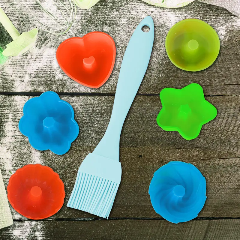 Set De Utensilios De Silicón Para Hornear, Color Aqua, 7 Pzas 1