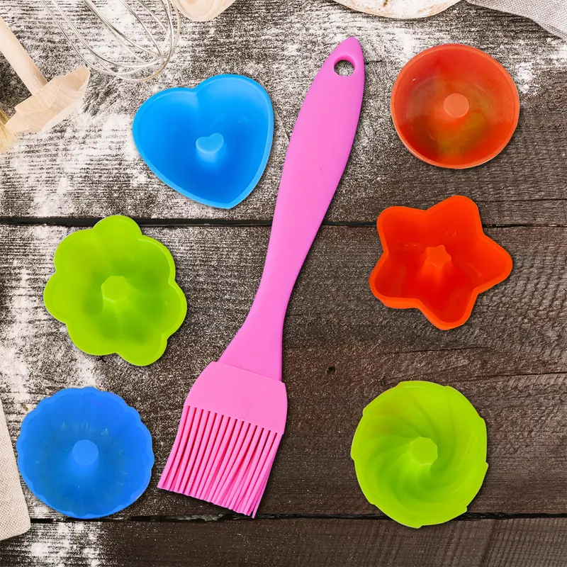 Set De Utensilios De Silicón Para Hornear, Color Fucsia, 7 Pzas 1