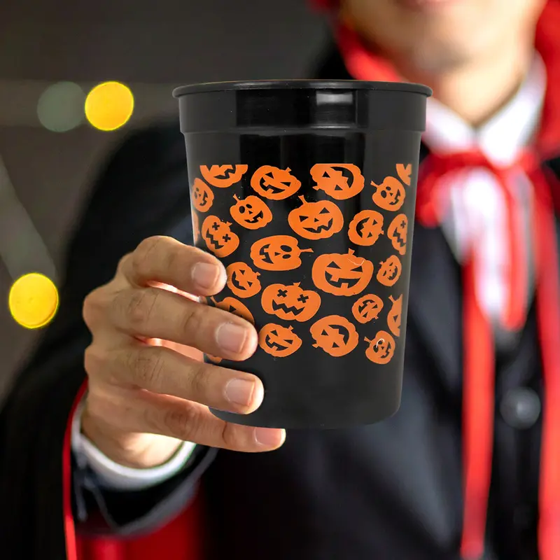 Set De Vasos De Halloween, Color Negro Y Naranja, 5 Pzas 1