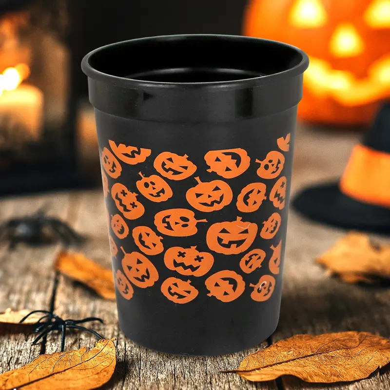 Set De Vasos De Halloween, Color Negro Y Naranja, 5 Pzas 2