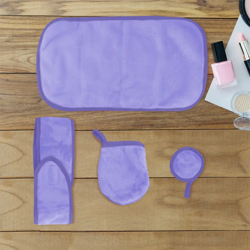 Set Desmaquillante De Microfibra, Color Morado 1