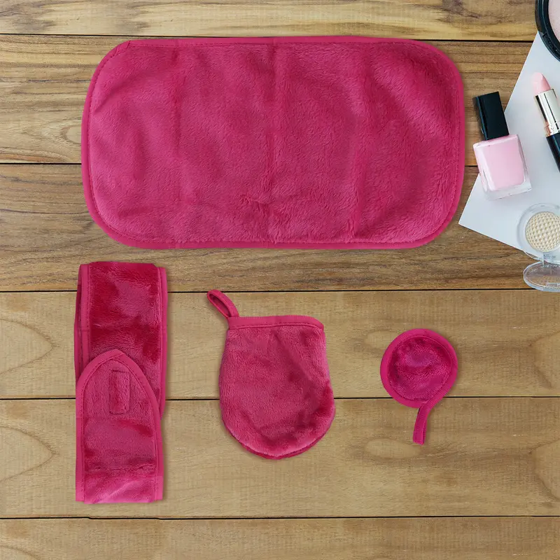 Set Desmaquillante De Microfibra, Color Rosa 1