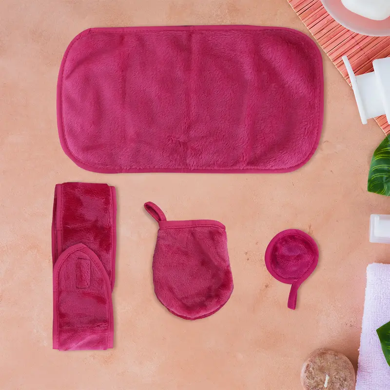 Set Desmaquillante De Microfibra, Color Rosa 2