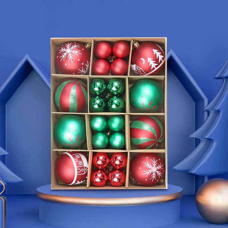 Set Esferas De Navidad, Color Rojo Y Verde, 40 Pzas 2