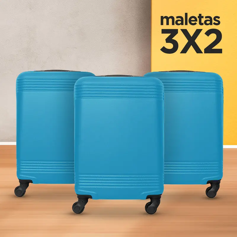 Set Maleta De Viaje Travix, Color Azul: ¡Llévate 3 Y Paga 2!, 37X23x55cm 1
