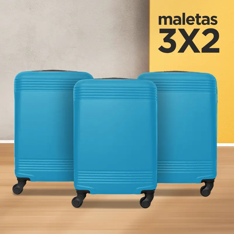 Set Maletas De Viajes Travix, Color Azul: ¡Llévate 3 Y Paga 2!, 37X23x55cm 1