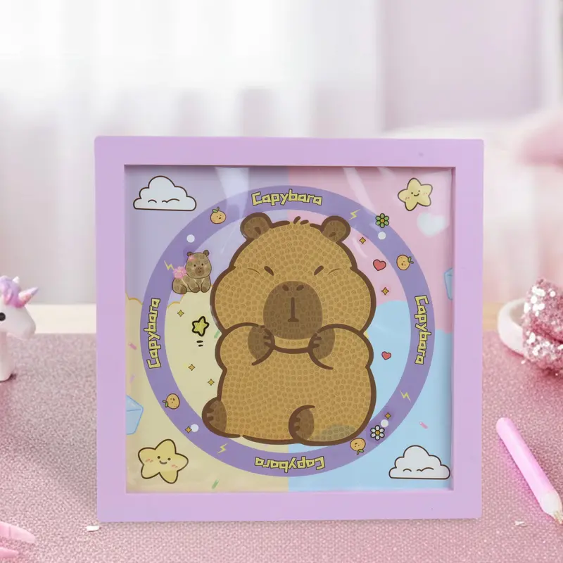 Set Marco Con Cuentas Diy, Capibara, Color Morado 1