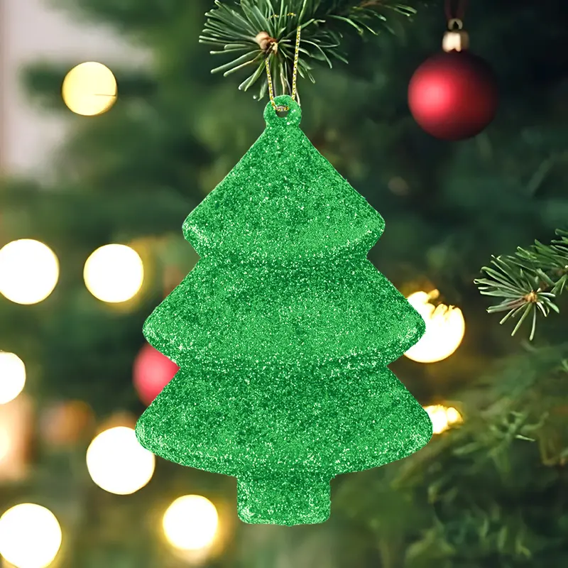 Set Mini Árbol Navideño Con Glitter, Color Verde, 5 Pzas 1
