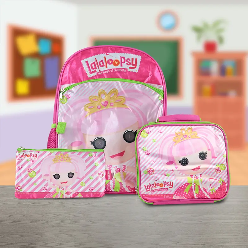 Set Mochila Lapicera Y Lonchera Para Niña 1