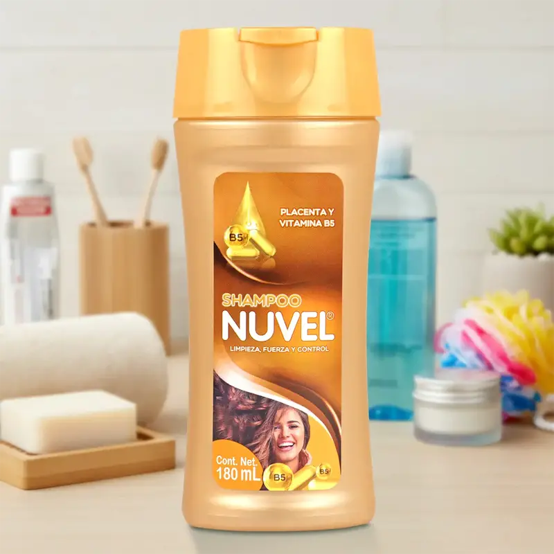 Shampoo Nuvel, Placenta Y Vitamina B5, 180 Ml 2