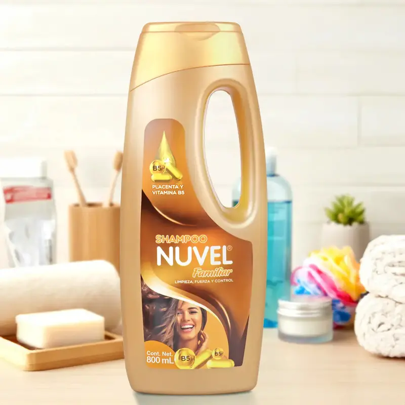 Shampoo Nuvel, Placenta Y Vitamina B5, 800 Ml 2