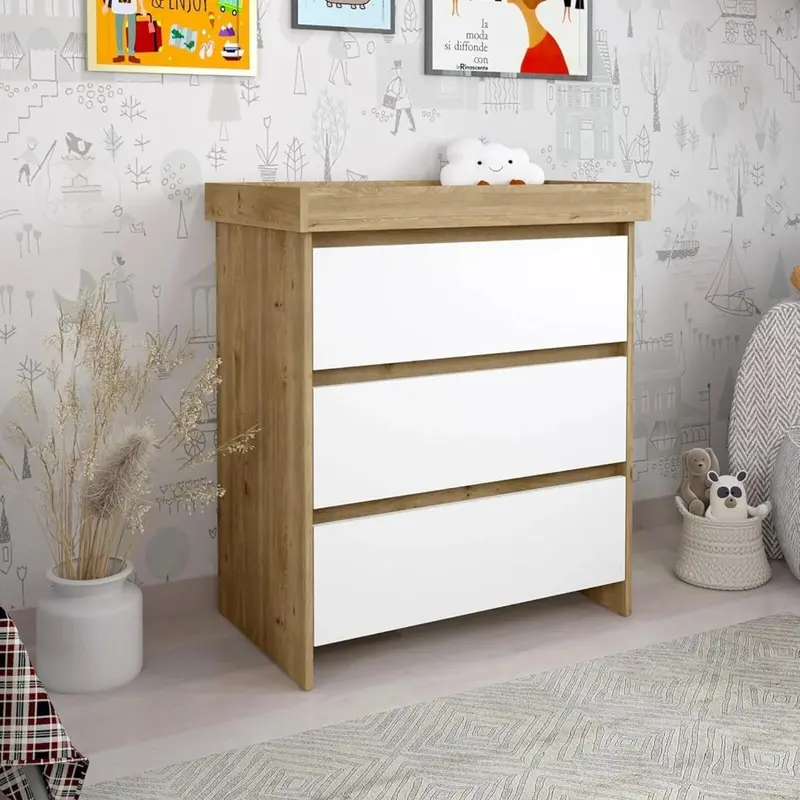 Shefa Kids 880 Baby Changing Unit - Cremona Oak/White 1