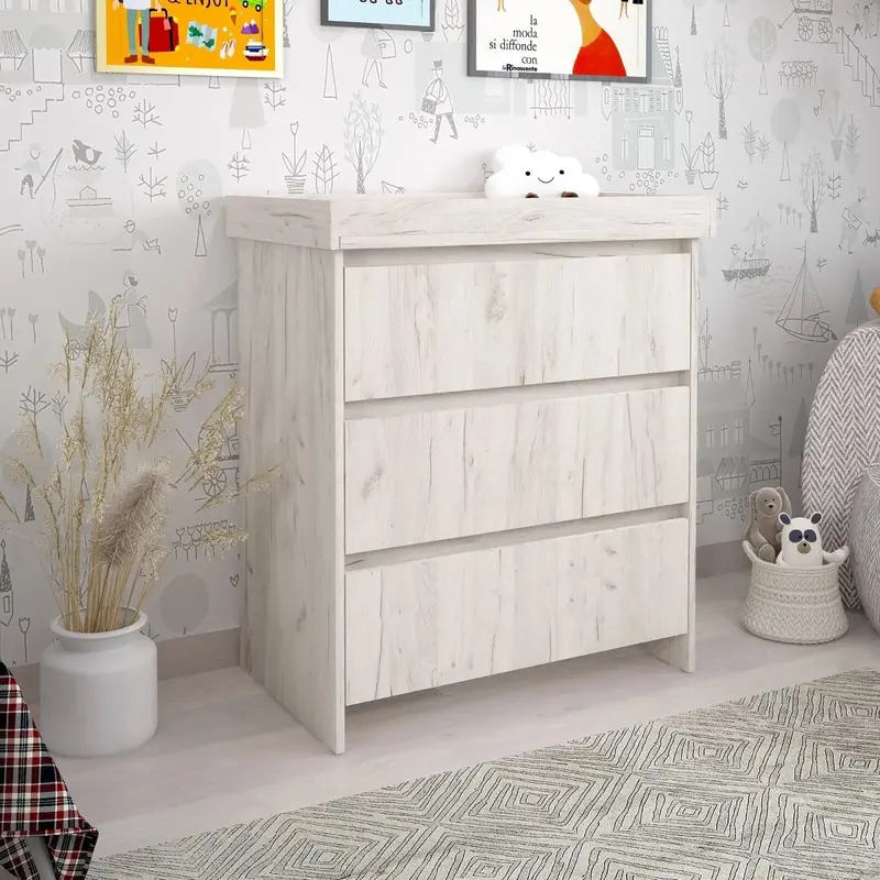 Shefa Kids 880 Baby Changing Unit - White Craft Oak 1