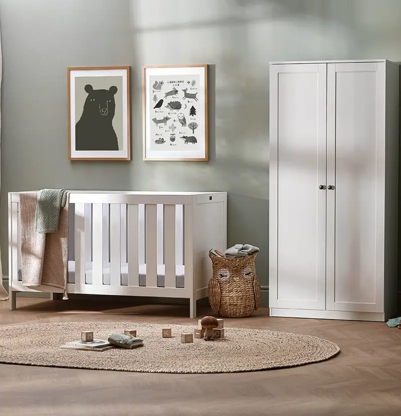 Silver Cross Bromley 2 Piece Wardrobe Room Set In White 1