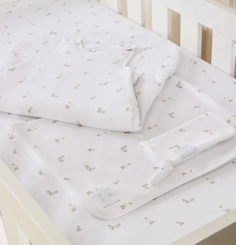 Silver Cross Cot Bed Starter Bedding Bundle - Duck Print 2