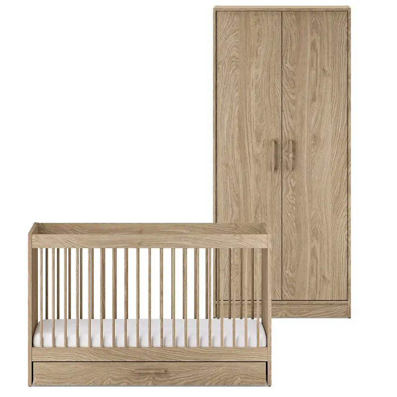 Silver Cross Geneva 2 Piece Wardrobe Room Set In Oak 1