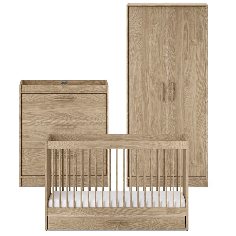 Silver Cross Geneva 3 Piece Room Set In Oak 2