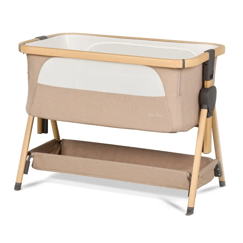 Silver Cross Lunar Bedside Crib In Oatmeal 1