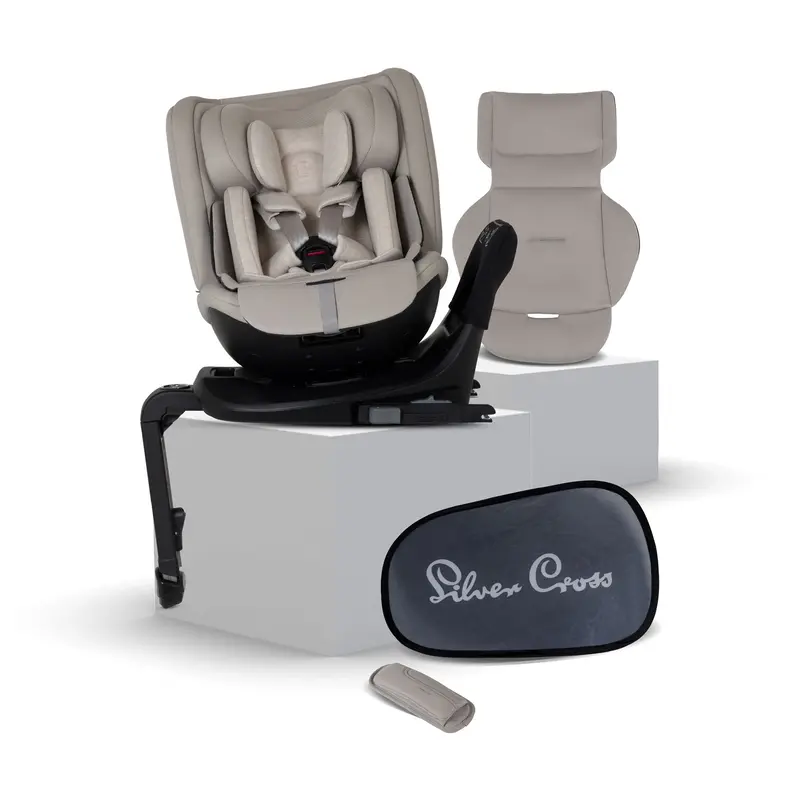 Silver Cross Motion 3 All Size 360 Car Seat In Natural Taupe 1