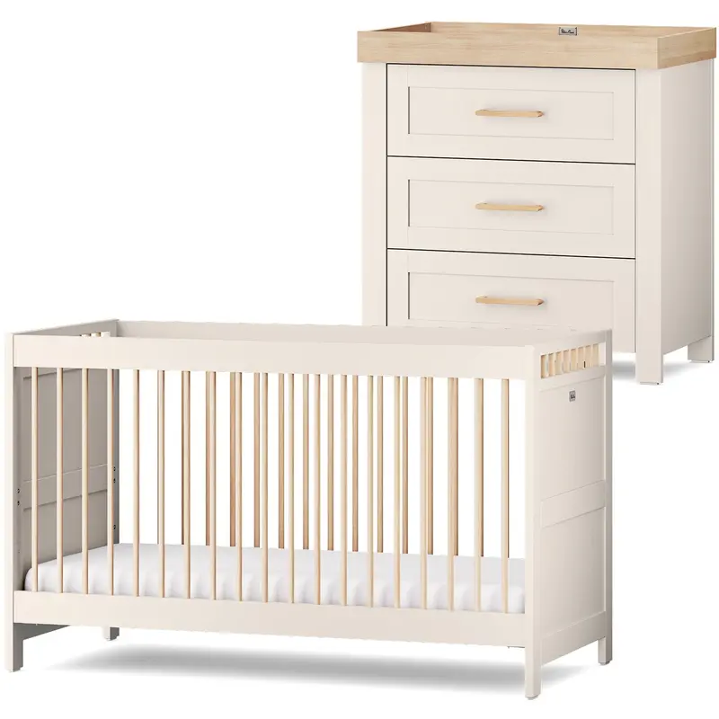 Silver Cross Seville 2 Piece Dresser Room Set In Cashmere Oak 1