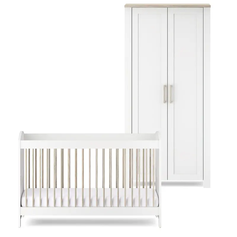 Silver Cross Valencia 2 Piece Wardrobe Room Set In White Ash 1