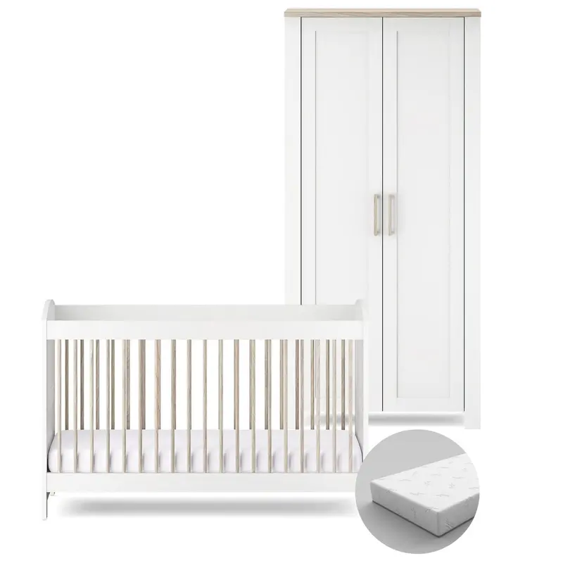 Silver Cross Valencia 2 Piece Wardrobe Room Set In White Ash 3