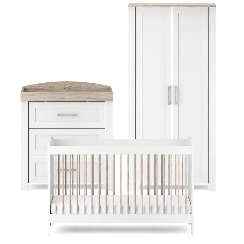 Silver Cross Valencia 3 Piece Room Set In White Ash 2