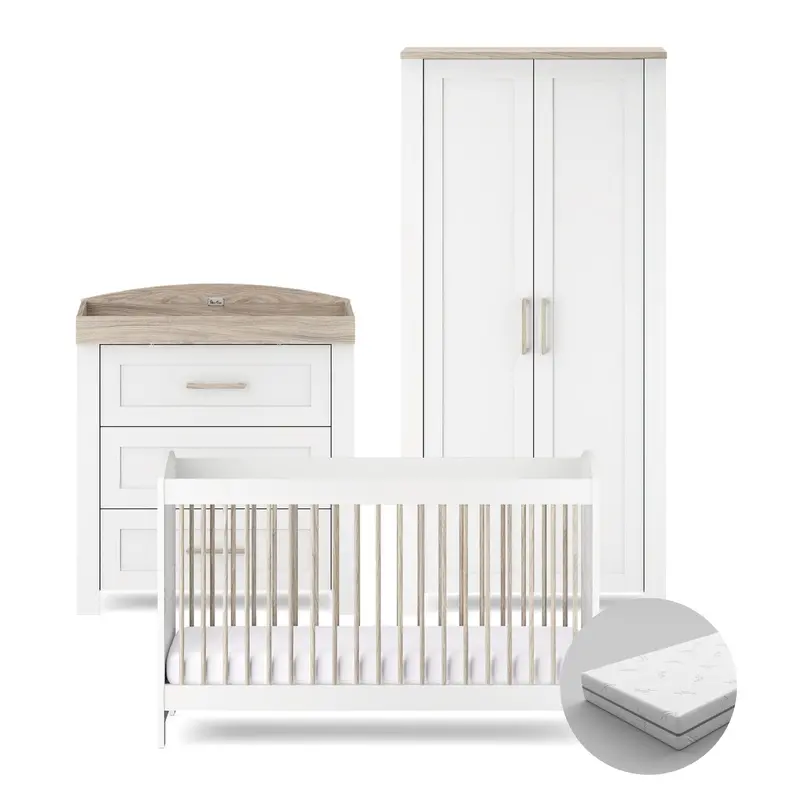 Silver Cross Valencia 3 Piece Room Set In White Ash 3