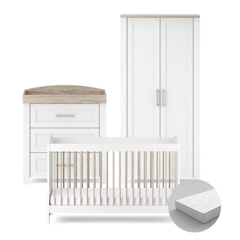 Silver Cross Valencia 3 Piece Room Set In White Ash 4