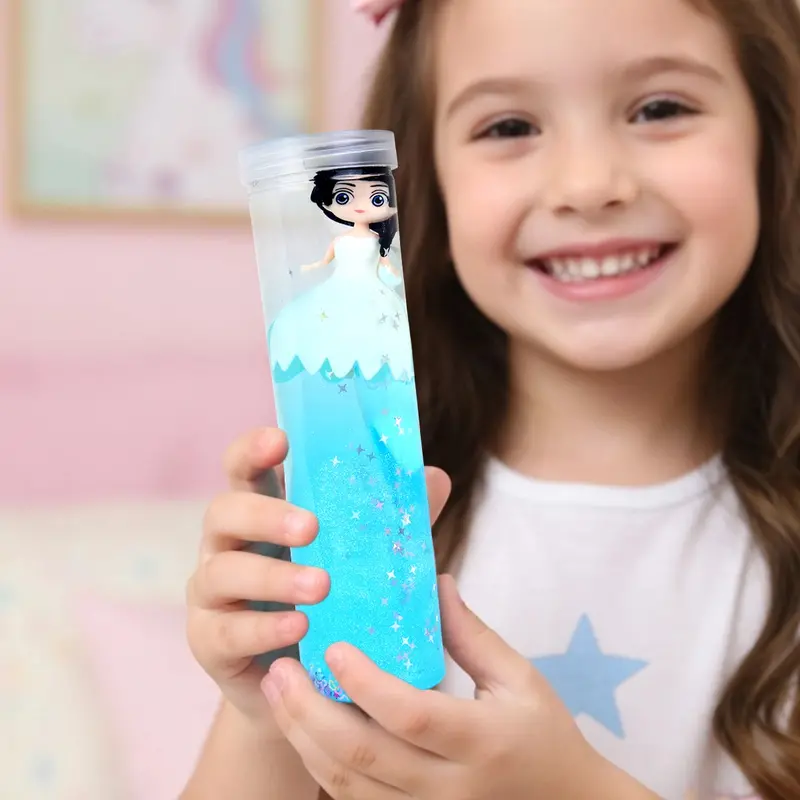 Slime Con Muñeca, Color Azul Y Blanco, 350 Gr 1