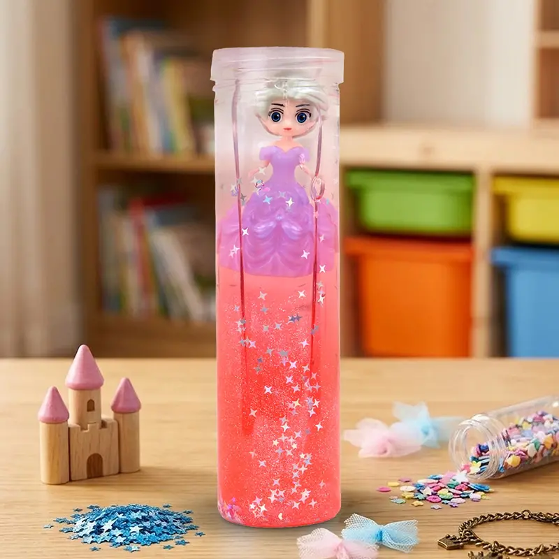 Slime Con Muñeca, Confetti Estrella, Color Rojo Y Morado, 350 Gr 1