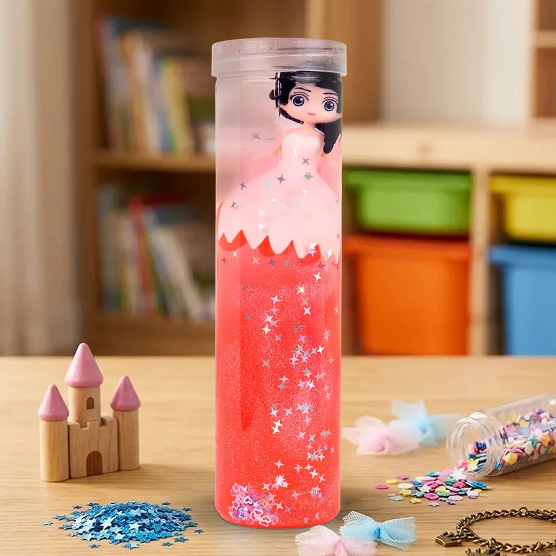 Slime Con Muñeca, Confetti Estrella, Color Rojo Y Rosa, 350 Gr 1
