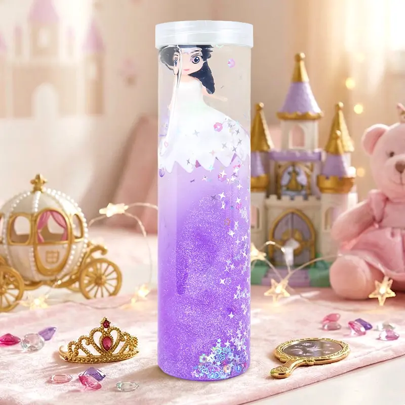 Slime Con Muñeca, Glitter, Color Morado Y Blanco, 350 Gr 1