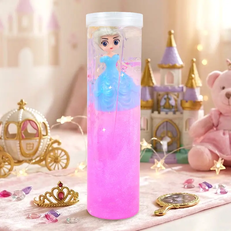 Slime Con Muñeca, Glitter, Color Rosa Y Azul, 350 Gr 1