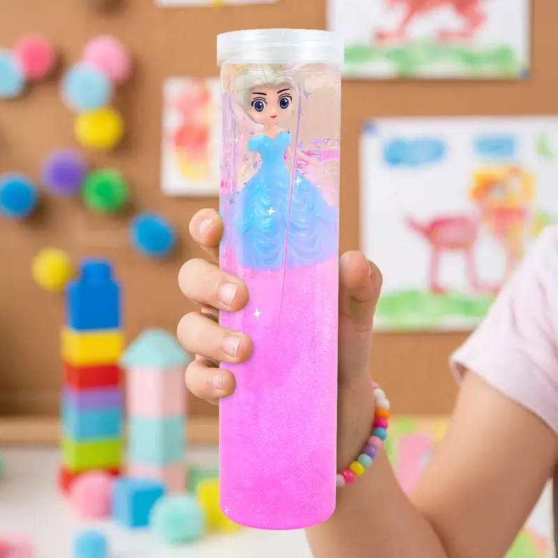 Slime Con Muñeca, Glitter, Color Rosa Y Azul, 350 Gr 2