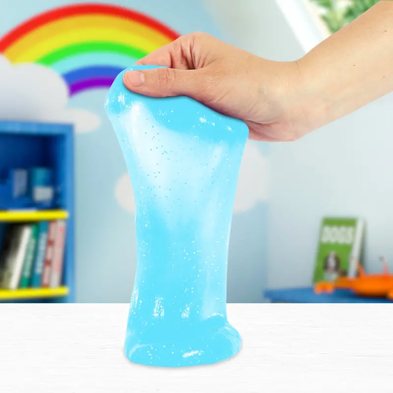 Slime Cristalino, Envase Abeja, Color Azul 1